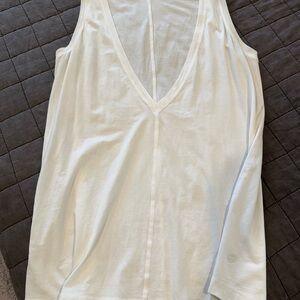 White V-Neck Women's Tank Top